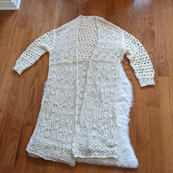 Pls see copy listing / Free people crochet duster sweet talker cardi - Picture 4 of 11